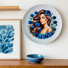 Тарелка декоративная "Васильковое настроение", диаметр 20 см